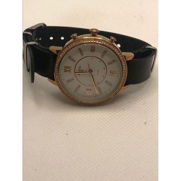 Fossil Q FTW5011 Womens Black Leather Analog White Dial Hybrid Smart Watch HK286 - Picture 5 of 9